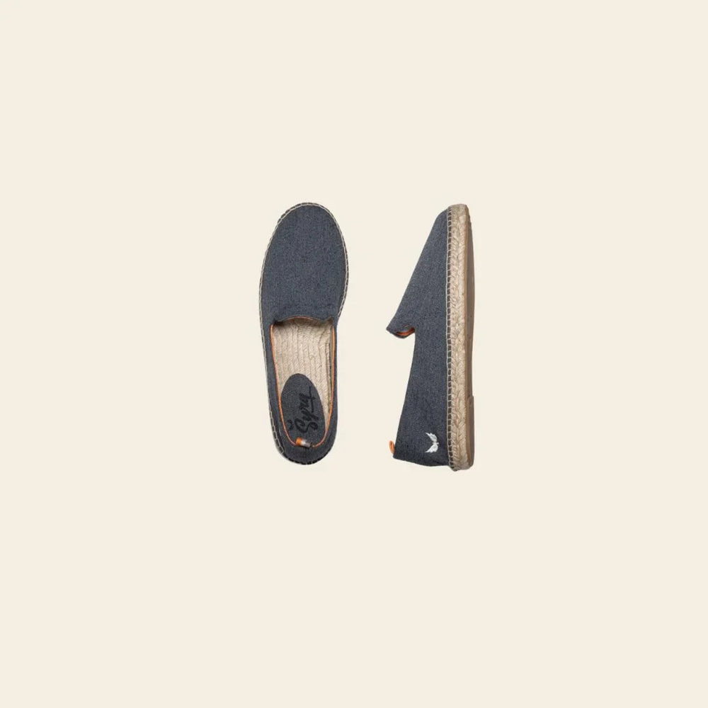 Alpargata de hombre suela simple azul oscuro vista cenital