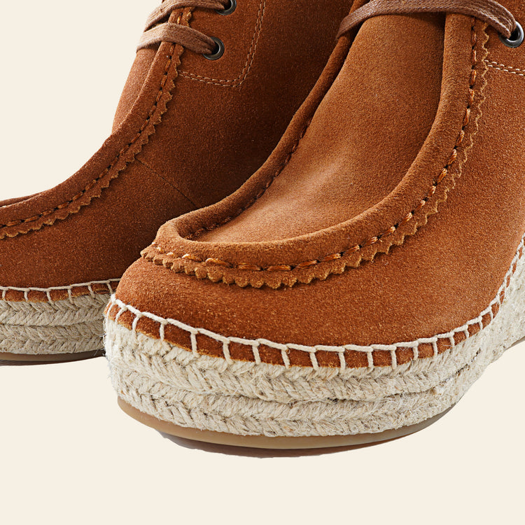 
                  
                    BOTIN CUÑA ALTA SERRAJE CORDONES CUERO CACUM
                  
                